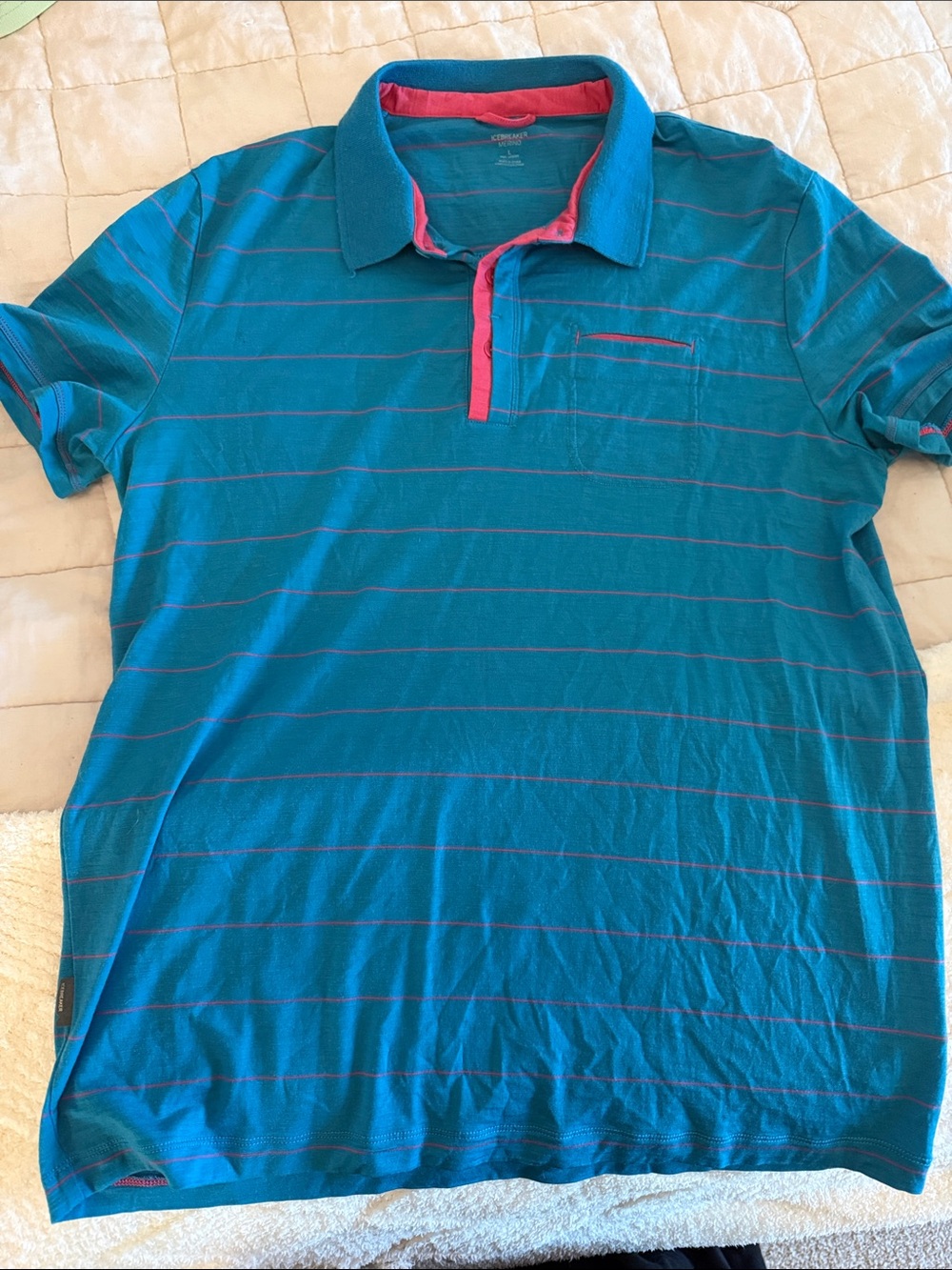Icebreaker Men’s large polo shirt merino wool